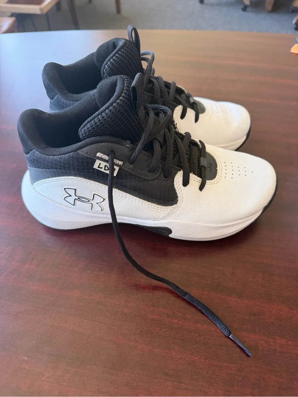 Under Armour Kids Black and White Athletic Sneakers